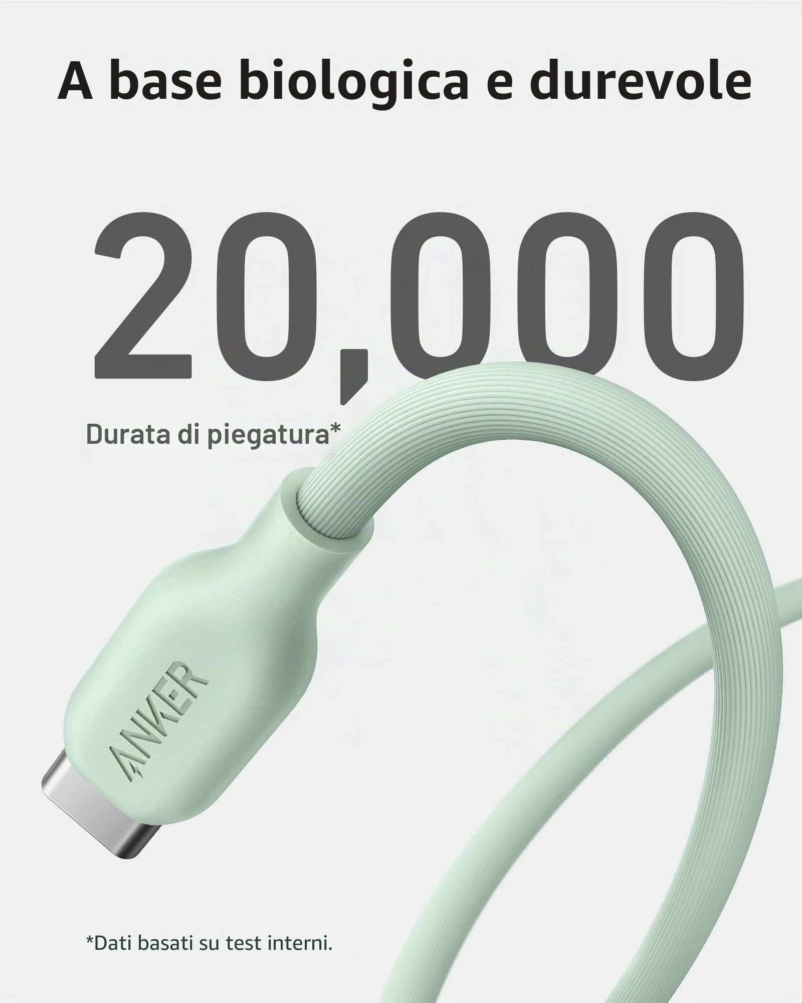 Anker Cavo USB-C a Lightning, cavo 541 (180cm), Certificato MFi, Cavo di Ricarica Rapida a Base Biologica per iPhone 13 13 Pro 12 11 X XS XR 8 Plus (caricatore non incluso