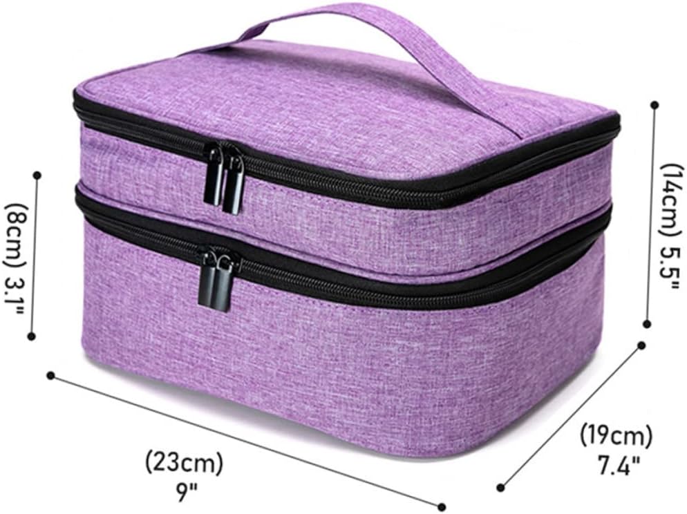 Nail Box Organizer Case Travel Size Double Layer Storage Bag for Nail Tech