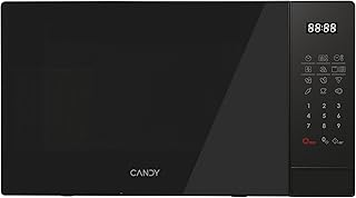 Candy CMGA20W8STB, Microondas con Grill, 20L, 700W-1250W, 5 Niveles de Potencia, Digital, 8 automenús, Bloqueo Infantil, Plato 25,5 CM, Display Soft Touch, Descongelación, Apertura Izquierda, Negro