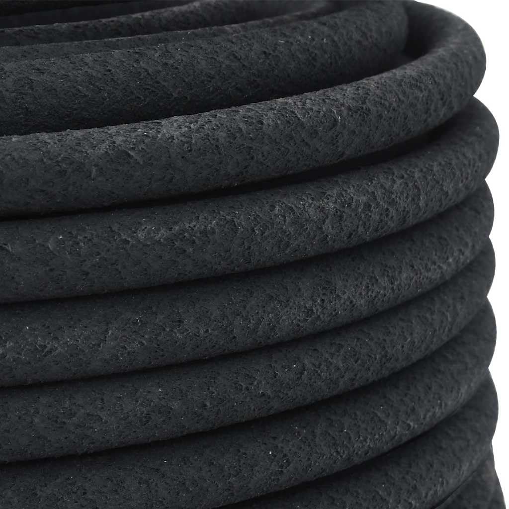 Manguera de goteo negra de goma de 0,6 pulgadas de largo con accesorios para riego de jardín, manguera flexible sin pliegues para regar plantas, césped, bancal y terraza