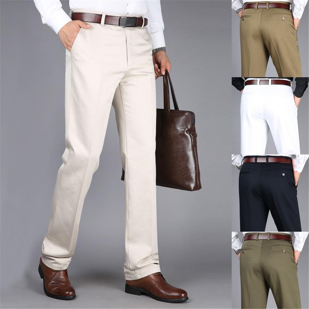 Vogrtcc Pantalones De Traje De Vestir De Negocios Informales De Cintura Alta para Hombres