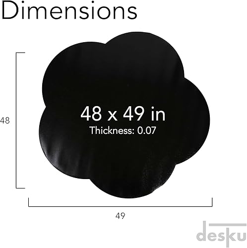 Miniatura 2 de DESKU Flower Power - Tapete para silla de escritorio, PVC resistente para protección del suelo, negro, 48 x 49 pulgadas, fabricado en los Estados