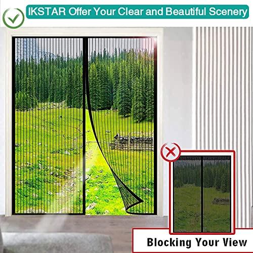 Screen Door Mesh, [Upgraded Fiberglass ] Door Net Screen With Magnetic Closure, Ikstar Magnetic Screen Door-Keep Bugs Out, Let Cool Breeze In Screen Mesh, Works With Pets, Sliding, Single Door-38"×82" #TOP5