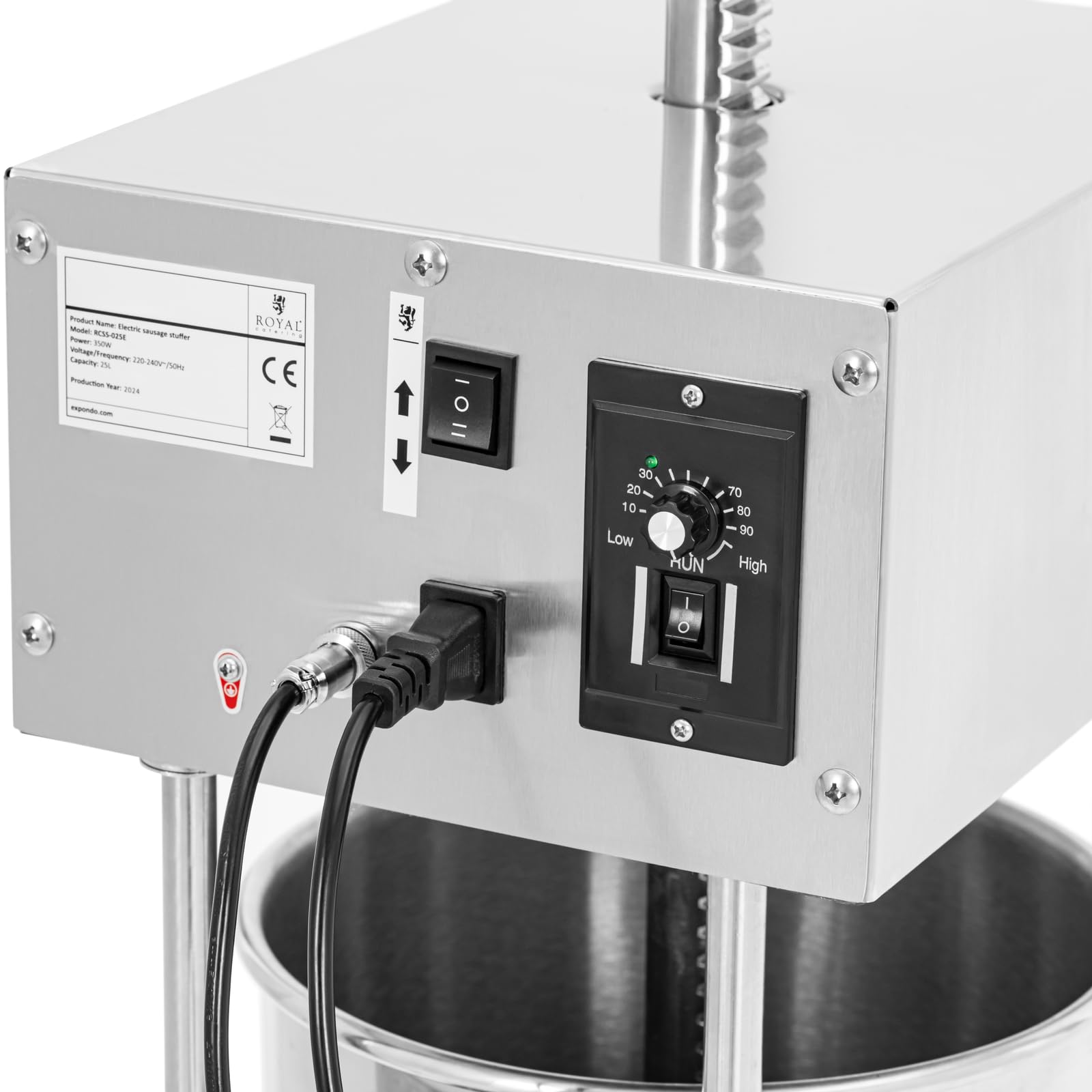 Royal Catering Insaccatrice elettrica 25 L Con 4 cilindri Insaccatrice Legatrice manuale per salsicce Insaccatrice elettrica per salsicce