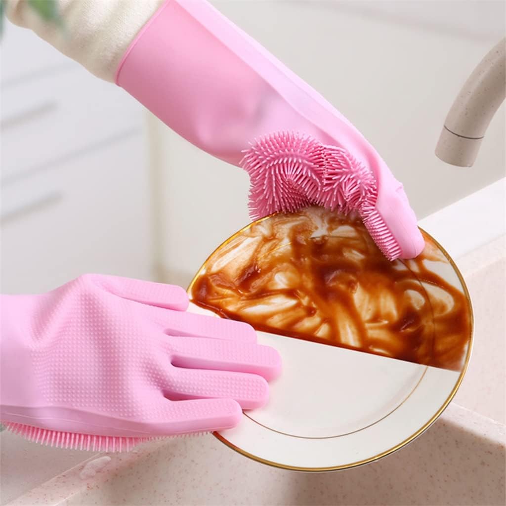 Gloves Kitchen Cleaning Dishwashing Soft Scrubber Rubber Dish Washing Tools Household