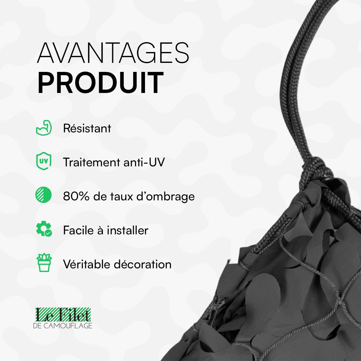 Rete mimetica militare rinforzata nera | di alta qualità | protezione solare e vela di ombreggiatura anti-UV terrazza Pergola giardino caccia softair tenda decorativa resistente durevole 3 x 4 3 x 5