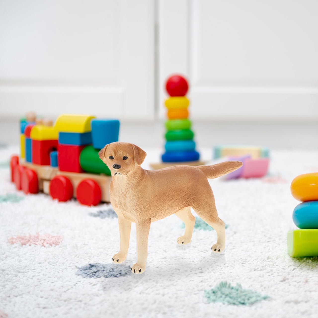Kisangel Realistic Labrador Dog Figurines Educational Pet Dog Toys for Kids Interactive Play Figures and Home Decoration 4X2.8X1 Inches - Image 4