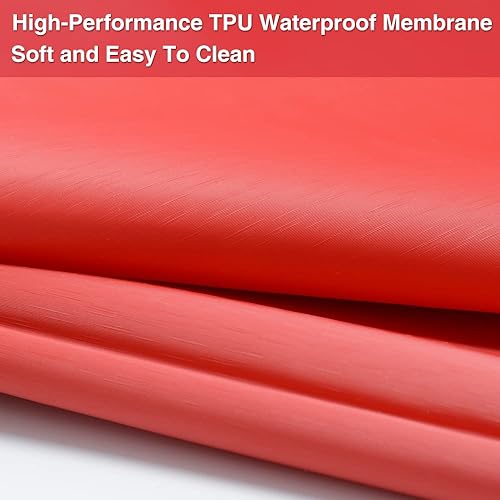 Miniatura 5 de Sábanas planas impermeables con almohada inflable, protector de colchón para aceites esenciales, masaje, spa, cómodas y fáciles de limpiar (rojo,