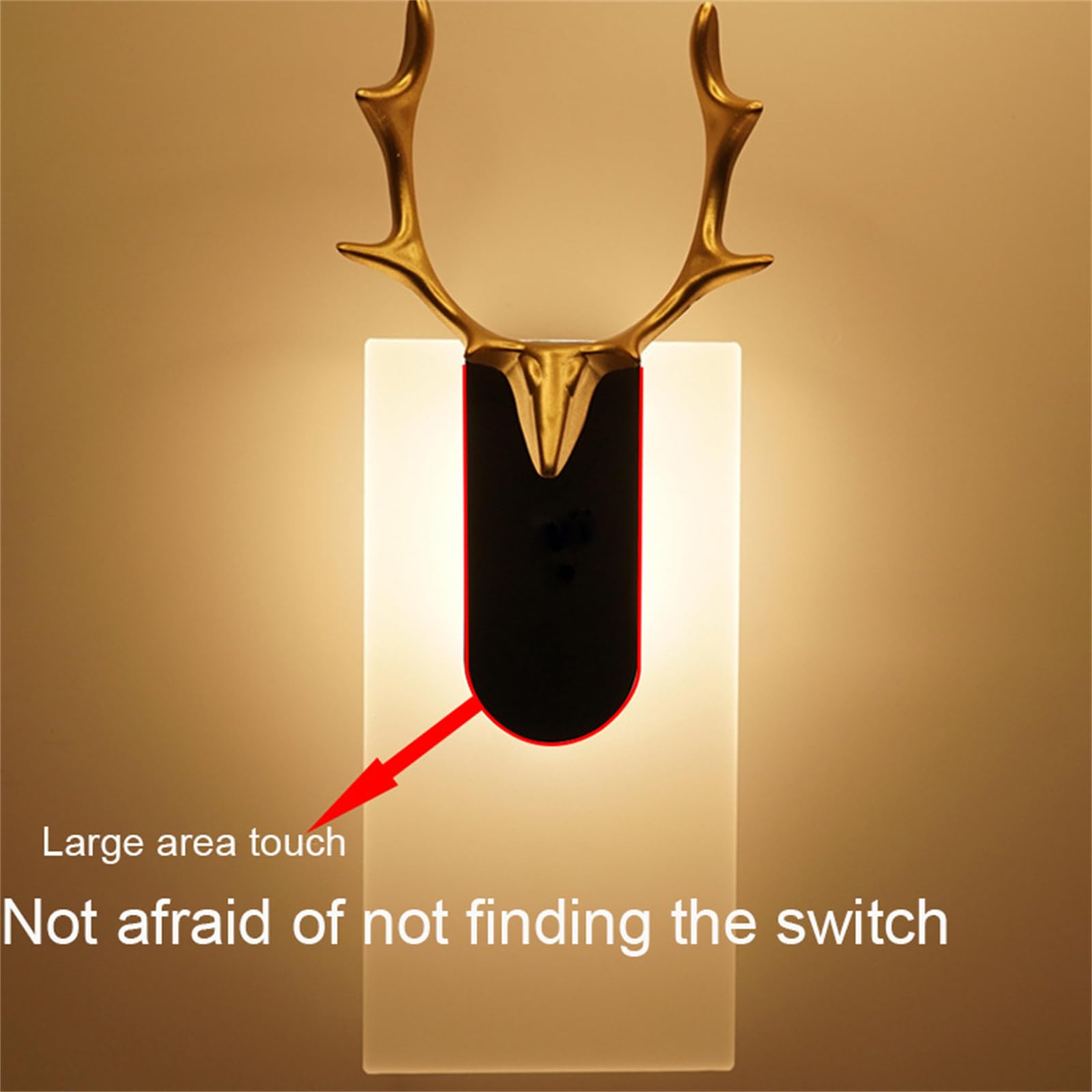 Applique con Interruttore Touch LED per Interni con Interruttore a Batteria Ricaricabile Tramite USB, Montaggio a Parete, Comodino (Luce Bianca, Quadrata)
