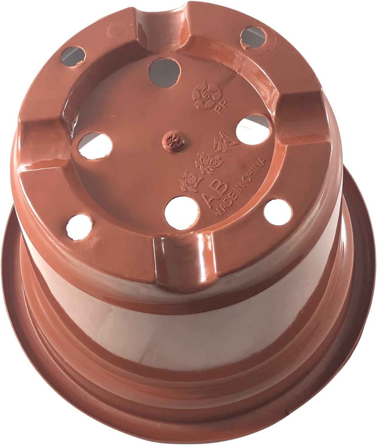 20 Sets / 1.2 Trade Gallon Diameter 7.8" Brick Red Plastic Pots with Tray/for Flower, Succulent Plants Nursery in The Garden Indoor Outdoor