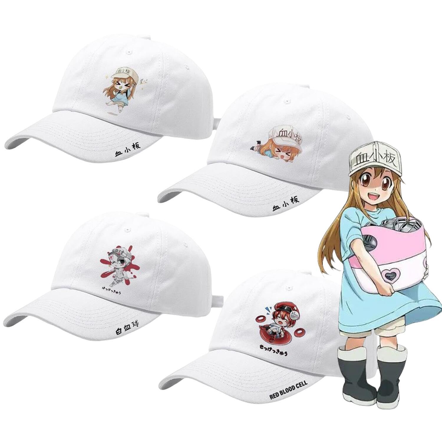 Amazon.co.jp: はたらく細胞 帽子 ベースボールキャップ 野球帽