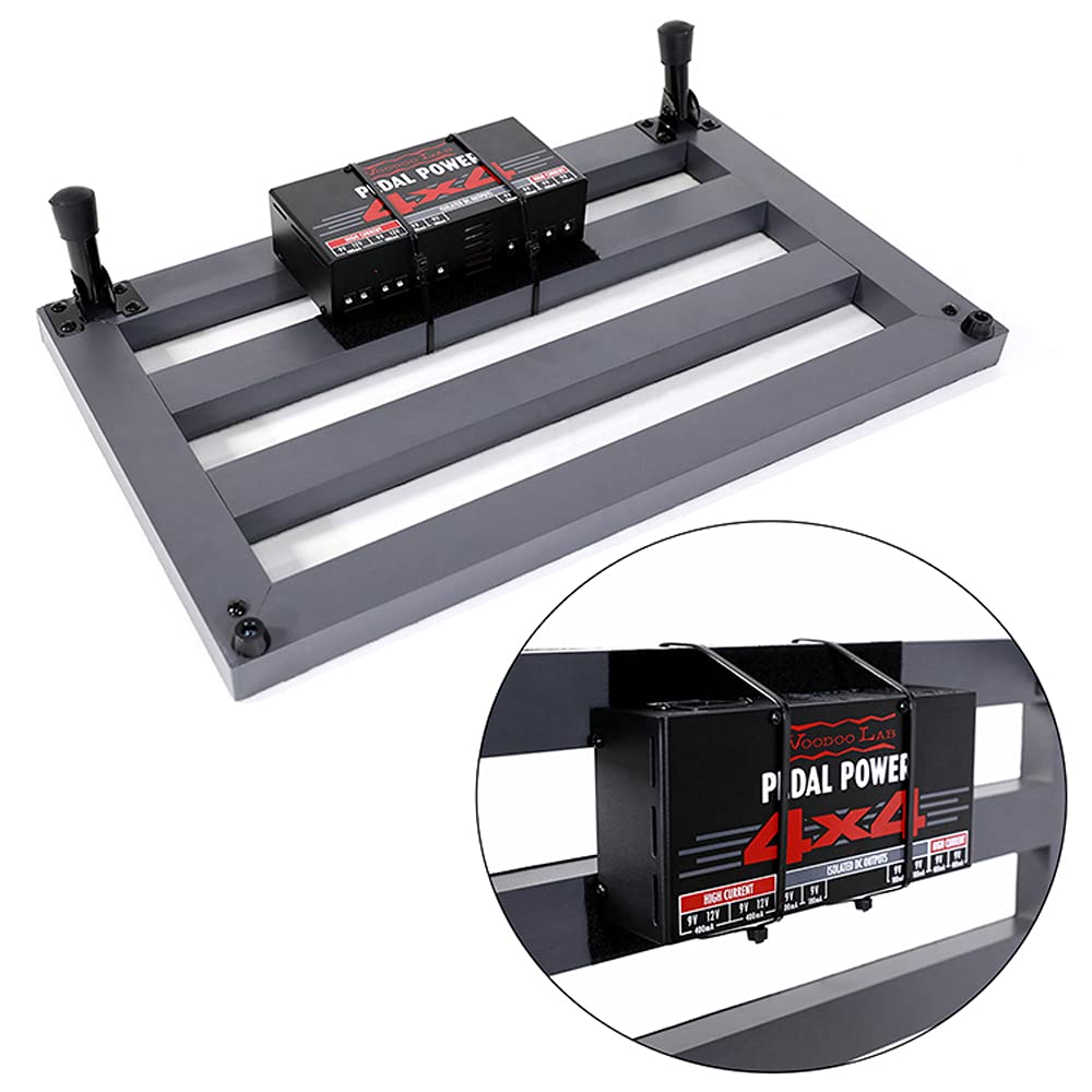Gitarrenpedalboard mit Tragetasche inkl. Fußschalter-Topper aus Aluminium, leicht, Größe 55,9 x 30,5 cm