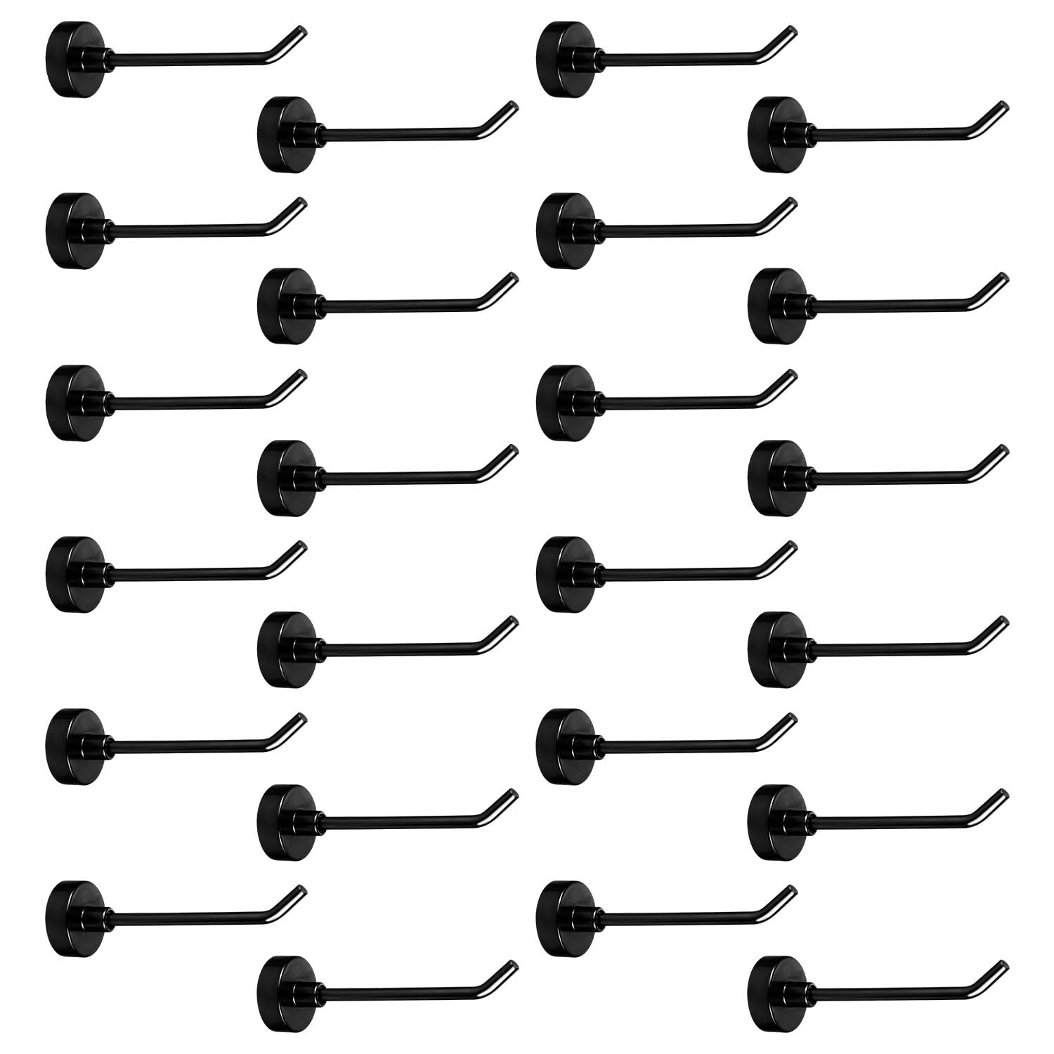 Tinoaly 24pcs Large Magnetic Hooks Heavy Duty, Long Magnet Hangers For Cruise Ships Wall Peg For Hanging Home Kitchen Refrigerator Garage Supplies (Black - View #8
