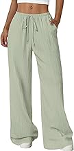 Acelitt Women’s Wide Leg Palazzo Pants Casual Loose Lounge Pants Beach Trousers with Pockets(Too Large, Please Size Down)