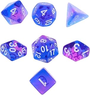 WHAMVOX 7 Pçs Role Playing Data Jogos De Festa De Ano Novo Jogos De Festa De Aniversário Conjunto De Dados Opalite Dados De Acrílico Para Jogo Dados Poliédricos Número De Dados De Jogo