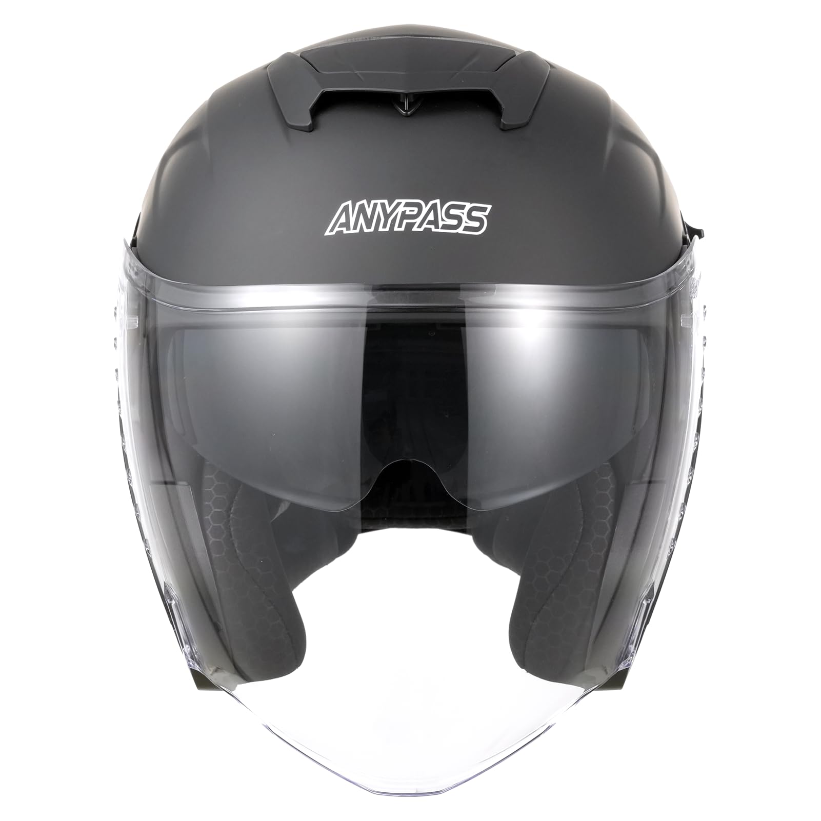 Jethelm mit Visier & Sonnenblende ECE 22.06 - Rollerhelm für Mofa, Herausnehmbares Innenfutter, Modell 836