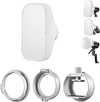 Vista 1 de GODOX ML-CS1625 Softbox Kit de cúpula de difusión con 3 adaptadores, difusor plegable para GodoxV1 Serie V1 ML30 ML60BI AD200PRO AD300PRO 400PRO V