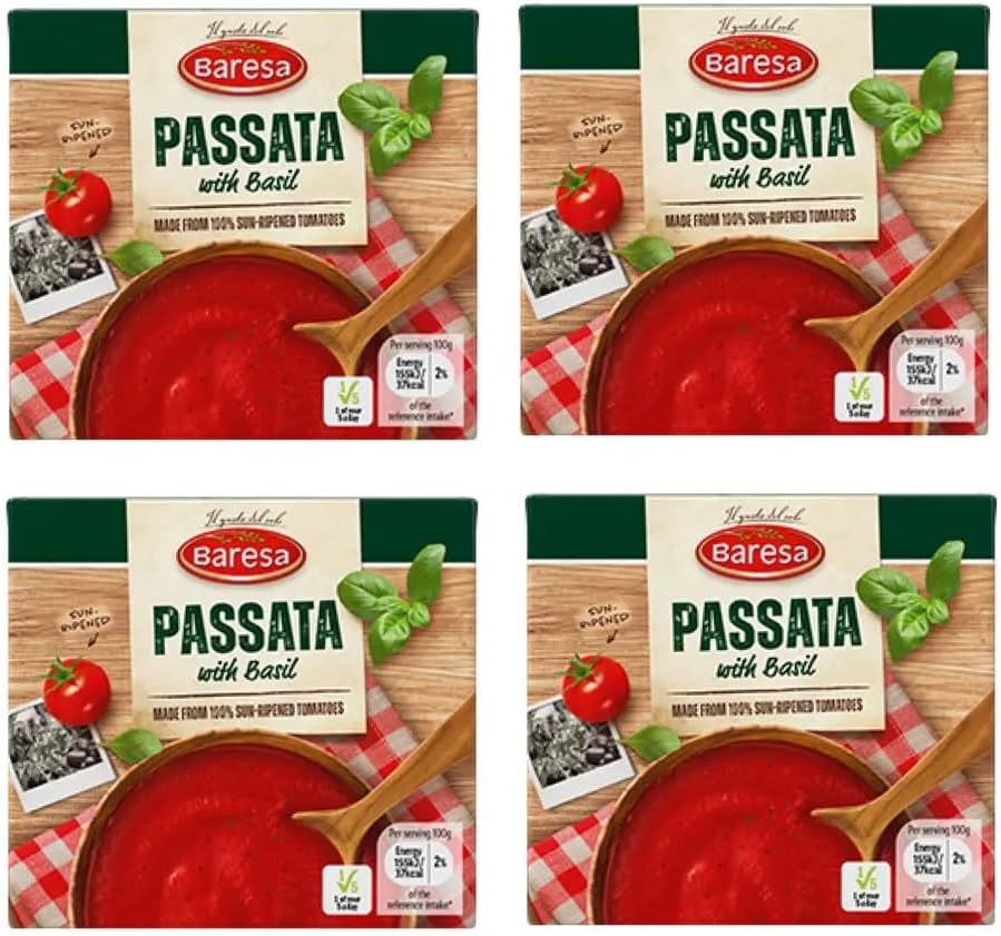 Passata Box Tomato Passata with basil Flavoured 4 x 500 gr. : Amazon.co.uk: Grocery