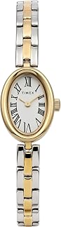 Timex Women's Cavatina 19mm Watch - Two-Tone Bracelet White Dial Gold-Tone Case