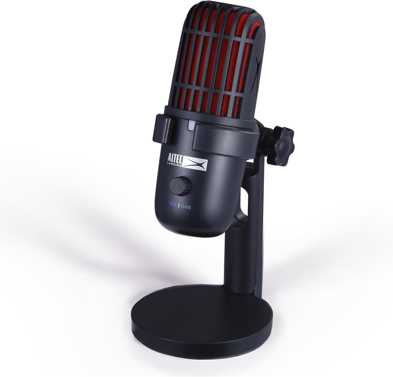 Altec Lansing Studio MIC 1, Dual Pattern 24/96 USB-C Podcast Microphone with Zero Latency Monitoring, Streaming & Recording Microphone with Table Stand and Pop Filter