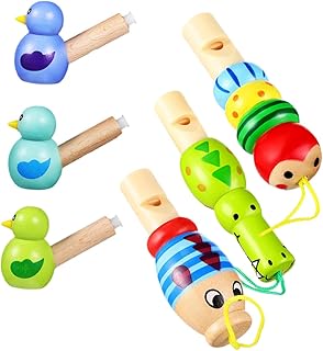 Kisangel 6pcs Cartoon Bird Whistle Party Blower Educational Musical Toys Wooden Whistle Baby Whistle Toy Emergency Whistle Train Whistle Kid Toys Funny Whistle Toy Filler Aldult Child Pvc