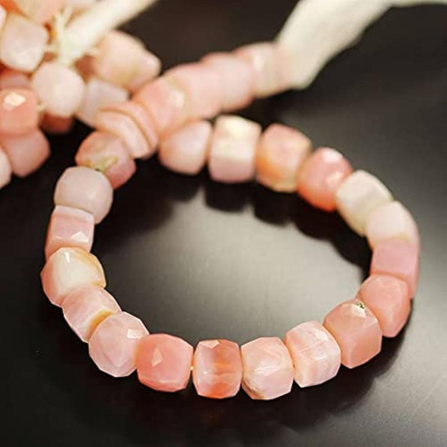 Perles opale rose pour fabriquer cadeau personnalisé fil cubes LKBEADS