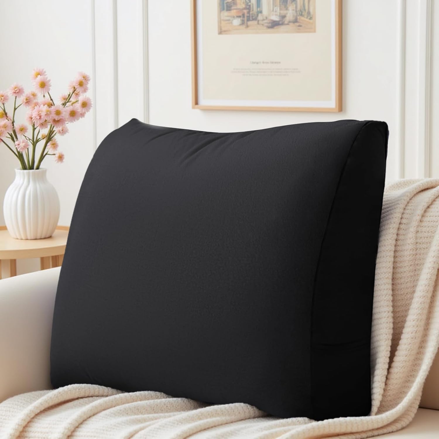 Back Support Pillow for Couch – Bed Rest Back Pillow with Removable Cover, Comfortable Back Pillows for Sitting in Bed or Sofa for Living Room, Bedroom, and Home Decor
