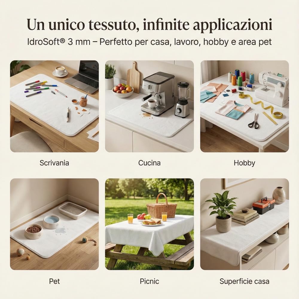 Tejido impermeable de rizo de algodón PVC de 3 mm – Protector de colchón, protector de sofá, protección para cuna y mascotas – Fabricado en Italia 140 x 240 cm