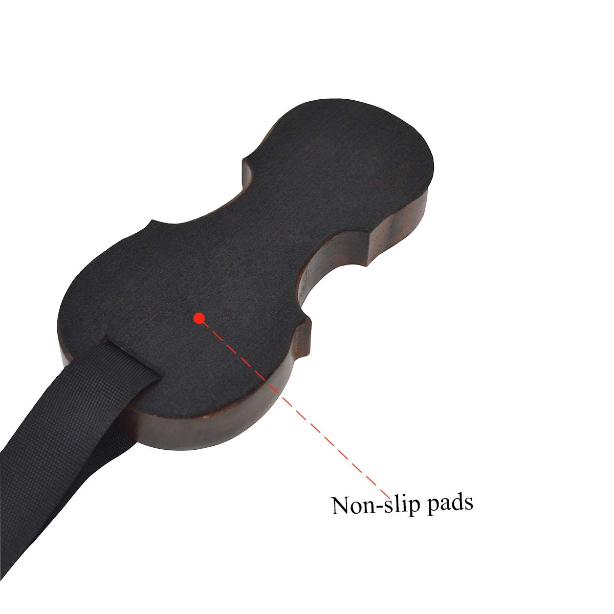 Protector de anclaje antideslizante para violonchelo en forma de violonchelo con 3 agujeros (nogal negro)
