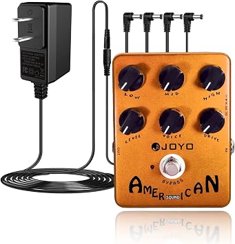 JOYO JF-14 American Sound Amp Simulator Pedal Bundle with DC 9V Pedal Power Supply (800mA -1A) AC Adapter