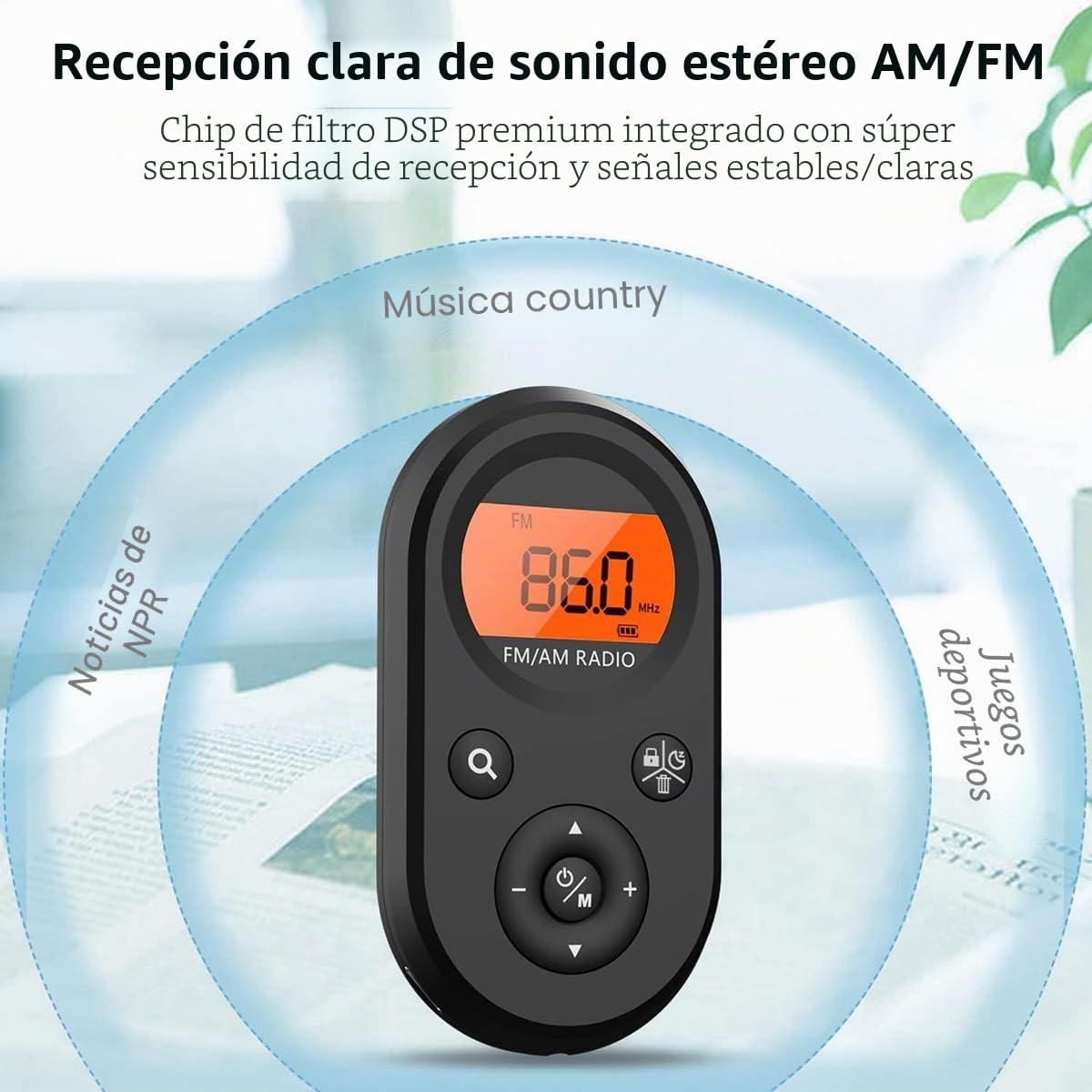 Radio Personal de Bolsillo Am/FM Radio Recargable con BateríA de Larga DuracióN, Auriculares EstéReo, Temporizador de Apagado