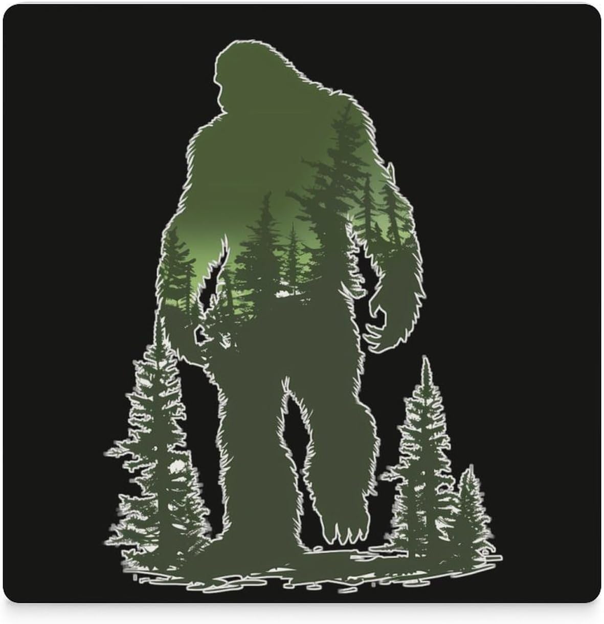 Bigfoot Tree Coaster for Drinks Square Ceramic Table Coasters Stone Mat Crafts 6PCS Home Kitchen Decor