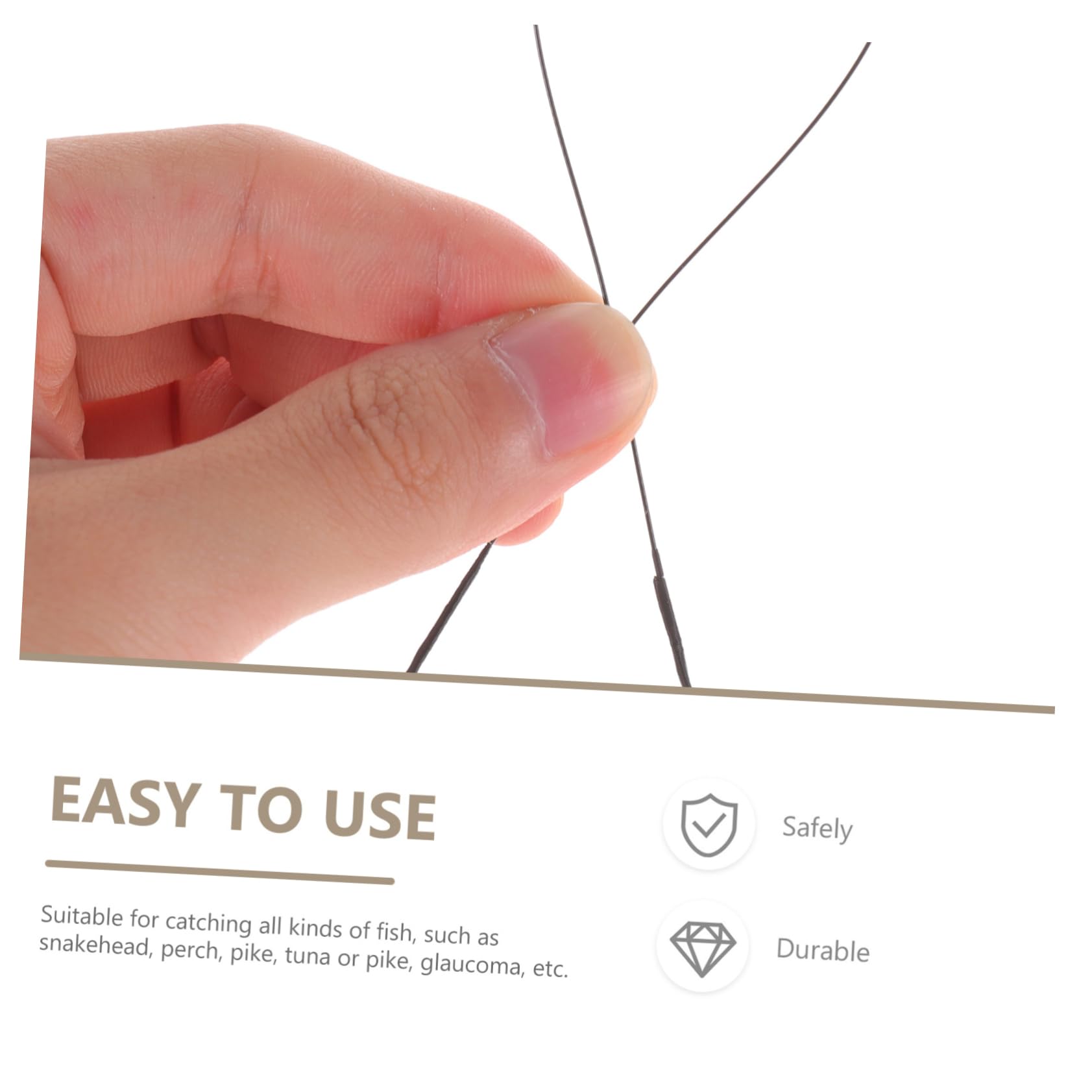 BESPORTBLE Sturdy Metal Fishing Wire Leaders 100pcs for Saltwater Perch Pike Black Color