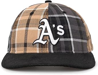 New Era Oakland Athletics 9FIFTY Plaid Retro Crown Snapback Cap, Adjustable Hat
