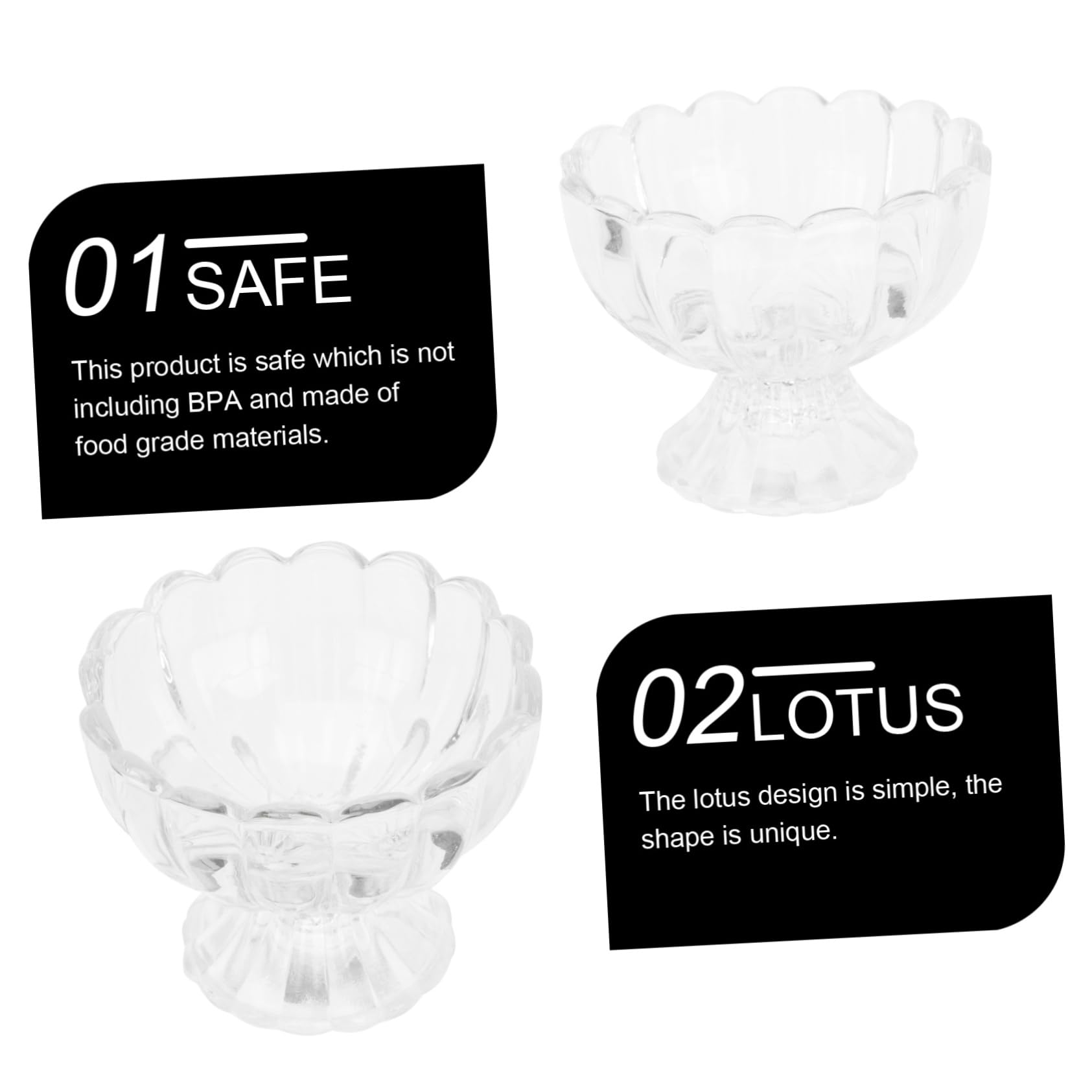 Alipis 5piezas Tazón de Pudín de Helado Vaso para Postre Transparente Vaso para Helado para Postres y Cócteles