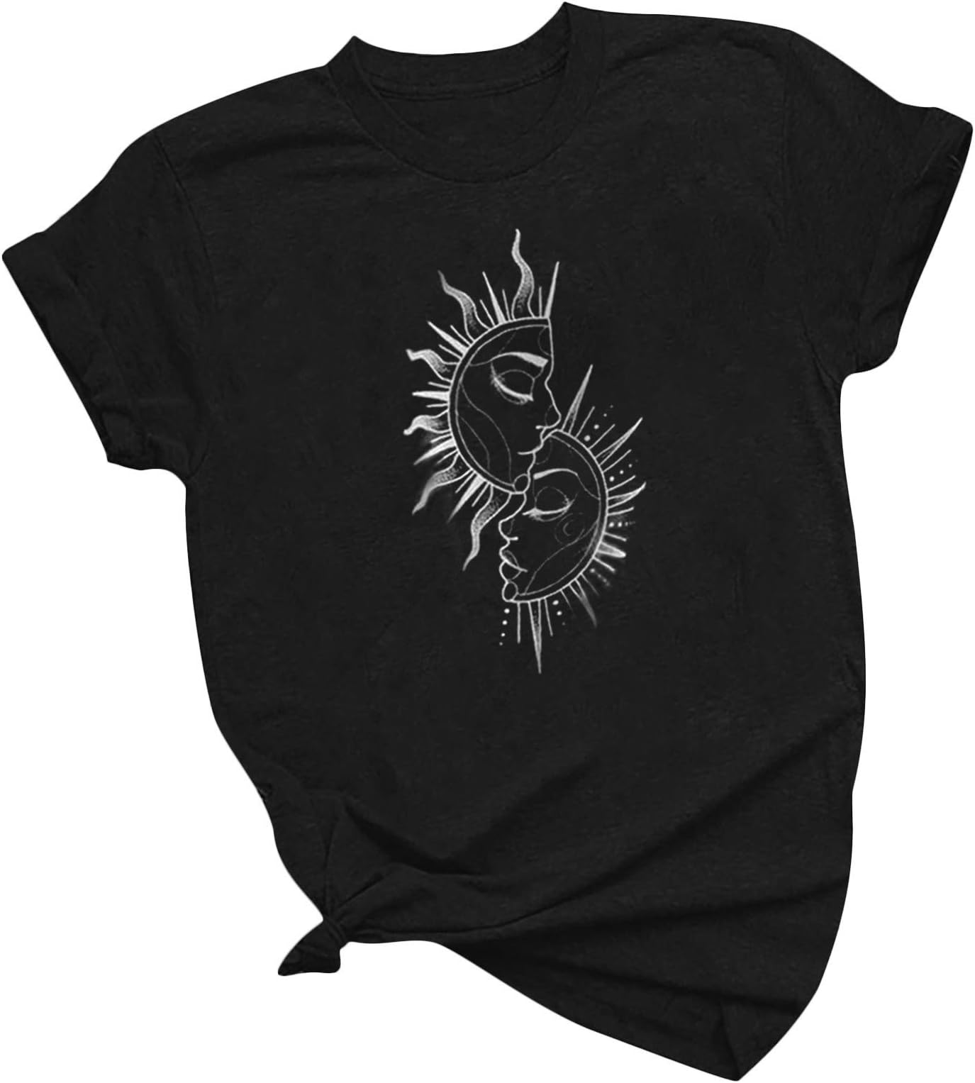 YacyrttLight Plus Size Mother's Day Blouses Women Short Sleeve Gym Cool Shirt Sun Thin Slim Fit Crew Neck Tops Women