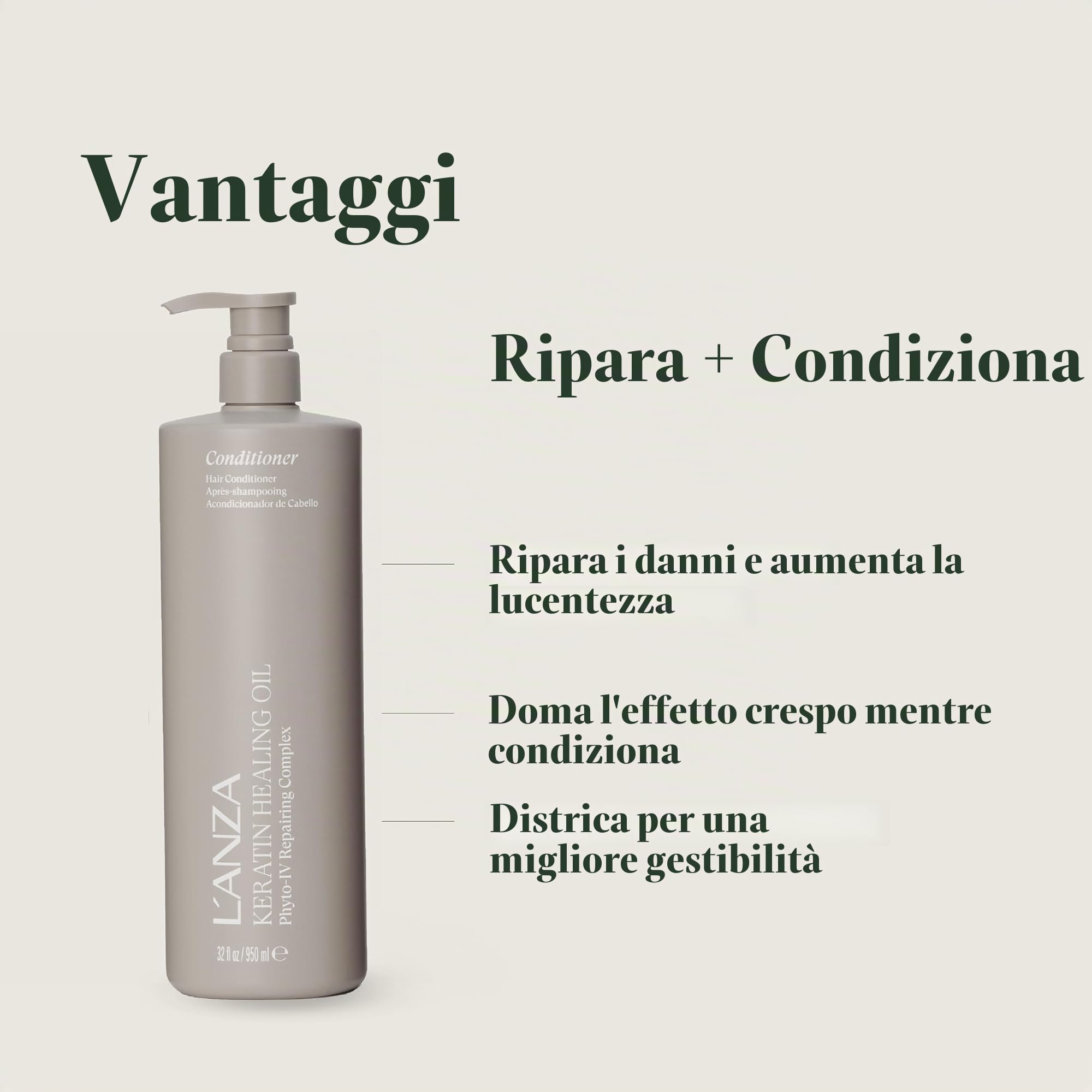 L'anza Keratin Healing Oil Silken Balsamo - 950 ml