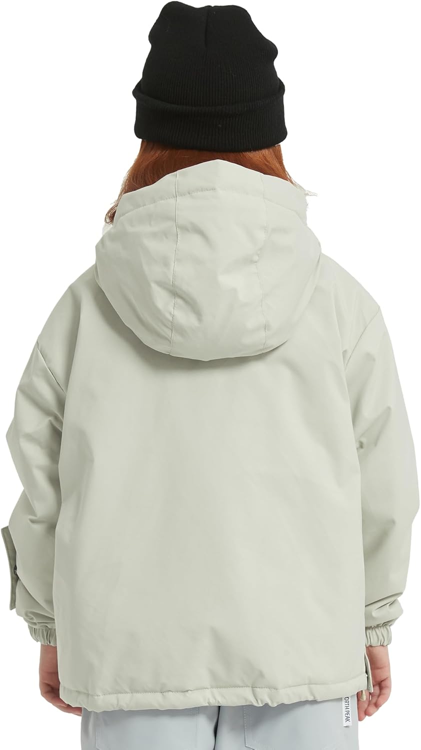North Peak Kid Pullover Anorak Hooded Ski Jacket Waterproof Windproof Snowboard Jackets Winter Coat - Image 4