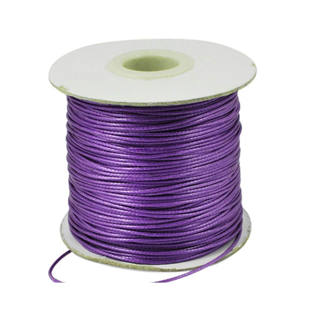 Charming Beads Purple Waxed Polyester String Cord 15M Continuous Length 0.5Mm Thick For Crafting And Jewellery Making