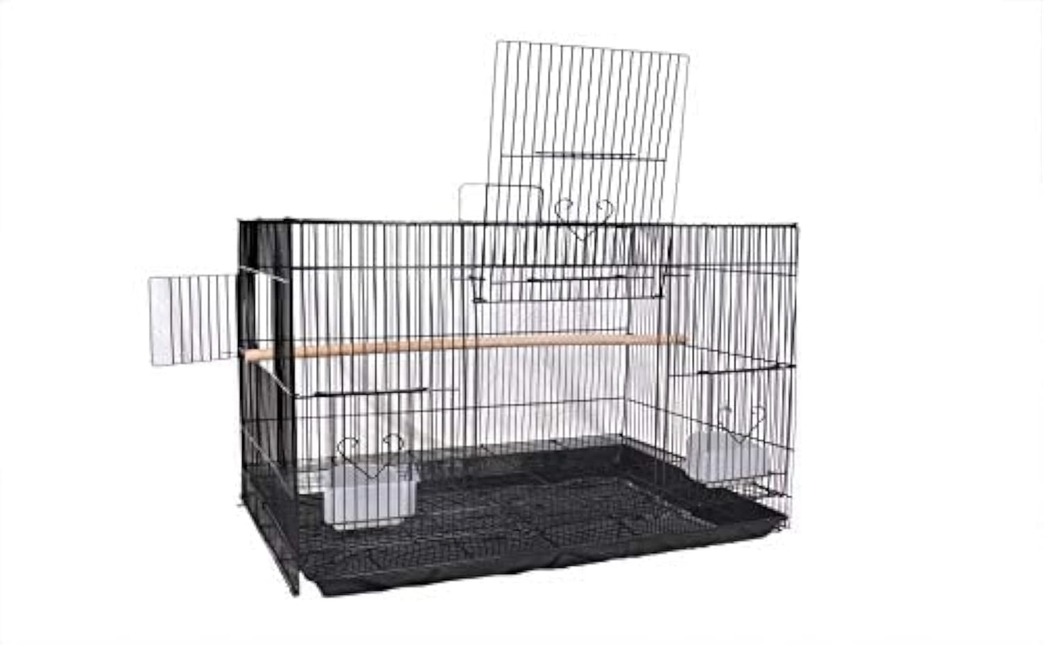 Bird Iron Cage For Budgies,Finches,Love Birds,Cocktails,Conures,Black, 1 level, medium-picture-31