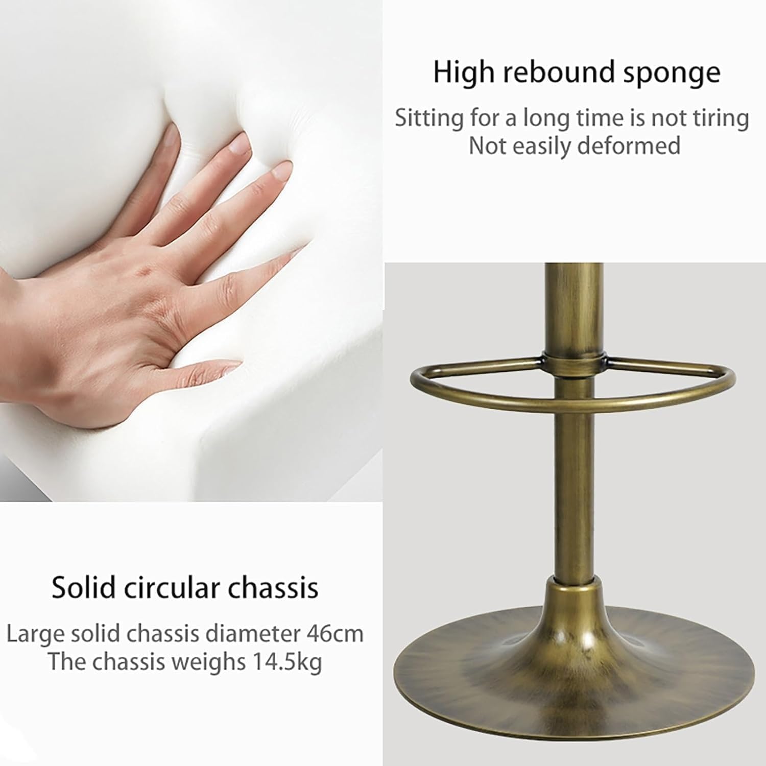 Light Luxury Lift Bar Stool Cowhide Bar Stool Metal Base Rotating Bar Chairs Modern Counter Stool Easy to Assemble and Clean