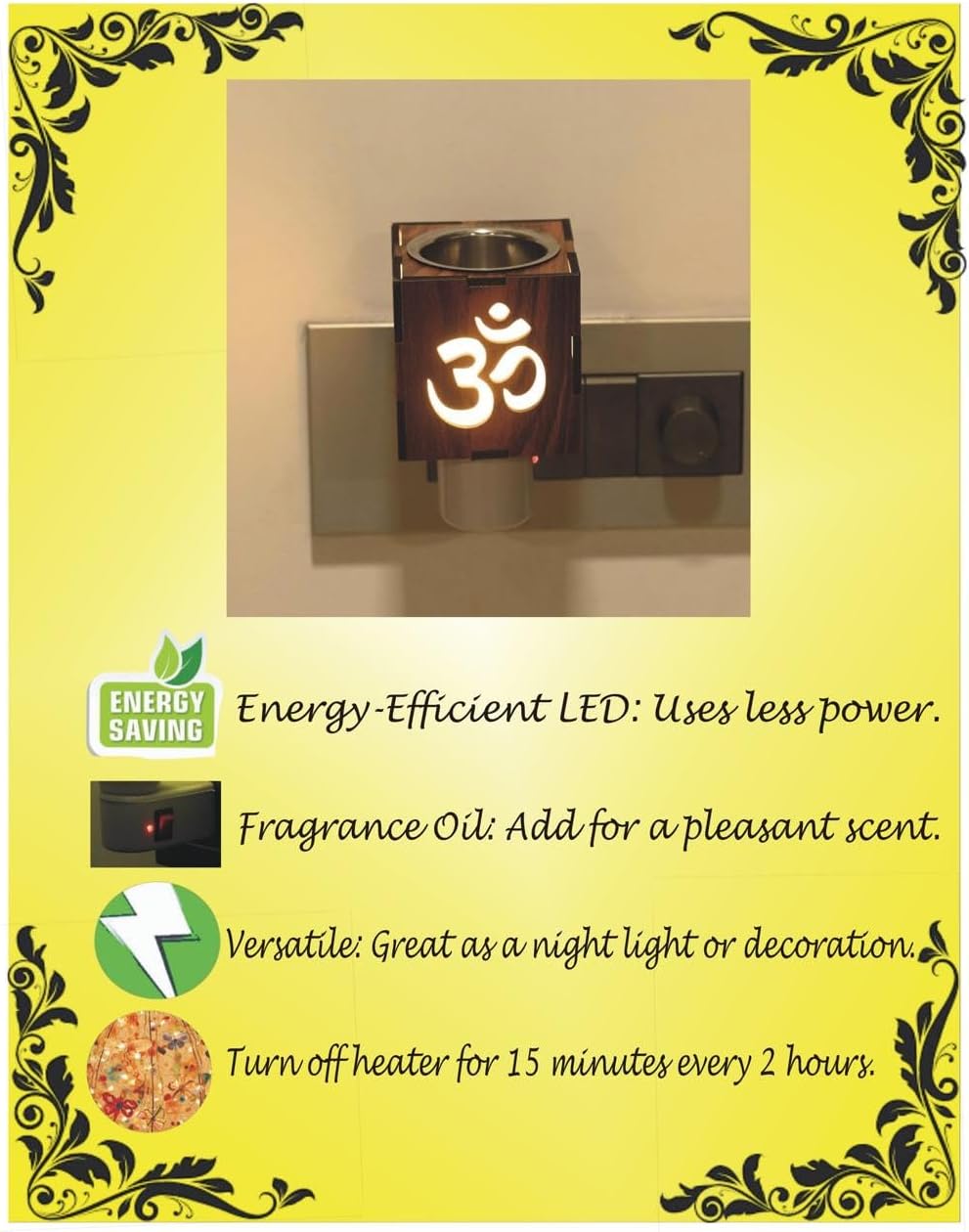 Om Kapur Dani Incense Holder for Kapur Burnig and Fragrance Your Room, 12 X 12 X 11 CM, Brown