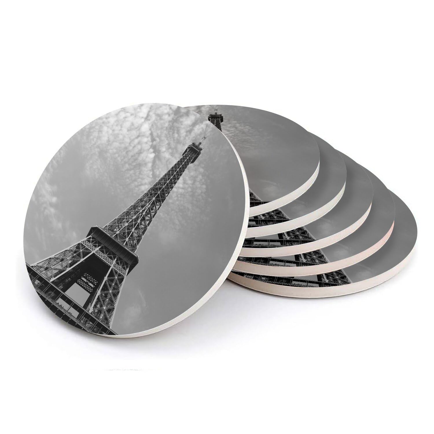 Sous verre ronds en céramique évitez les taches de table avec style Paris