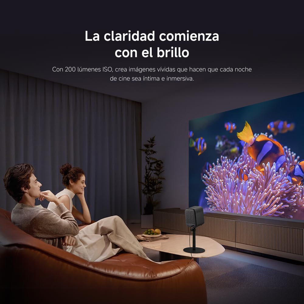 Xiaomi Smart Projector L1 EU, Autoenfoque, proyección de hasta 120 Pulgadas, luminosidad 200 LM, mín: 160 LM @ 15 min ANSI, Sistema operativo Google TV