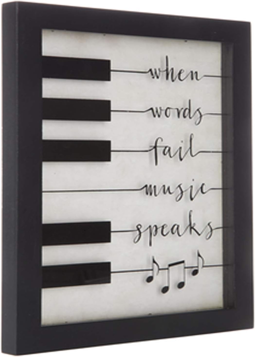 Wisechoice Musical Quotes Wall Decor with When Words Fail Music Speaks Words Engraved, 10 Inch L x 8 Inch W