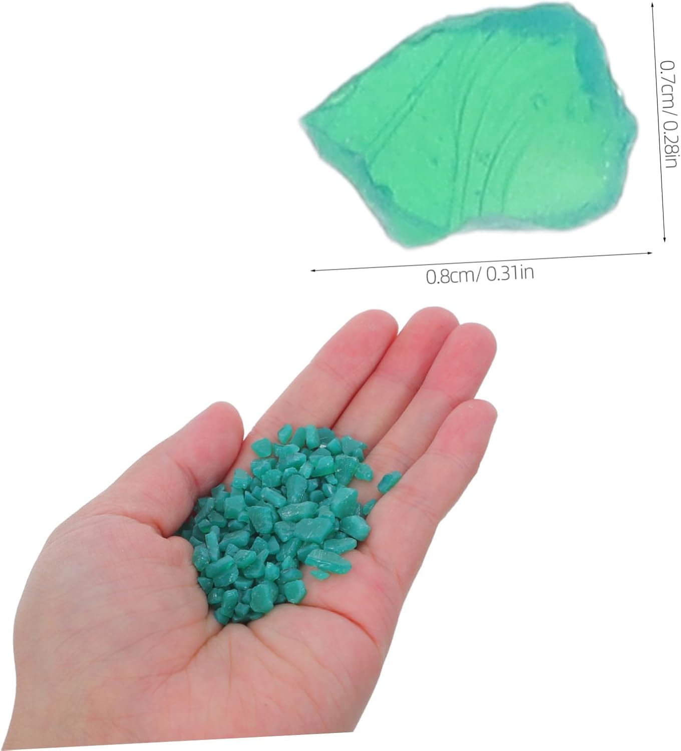 Green Fusible Glass Scraps for Microwave Kiln, 50g Bag