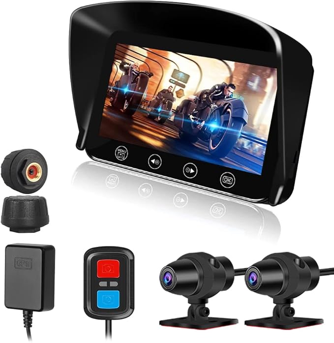 VSYSTO Moto tachygraphe Double 1080p caméra Avant et arrière avec 140