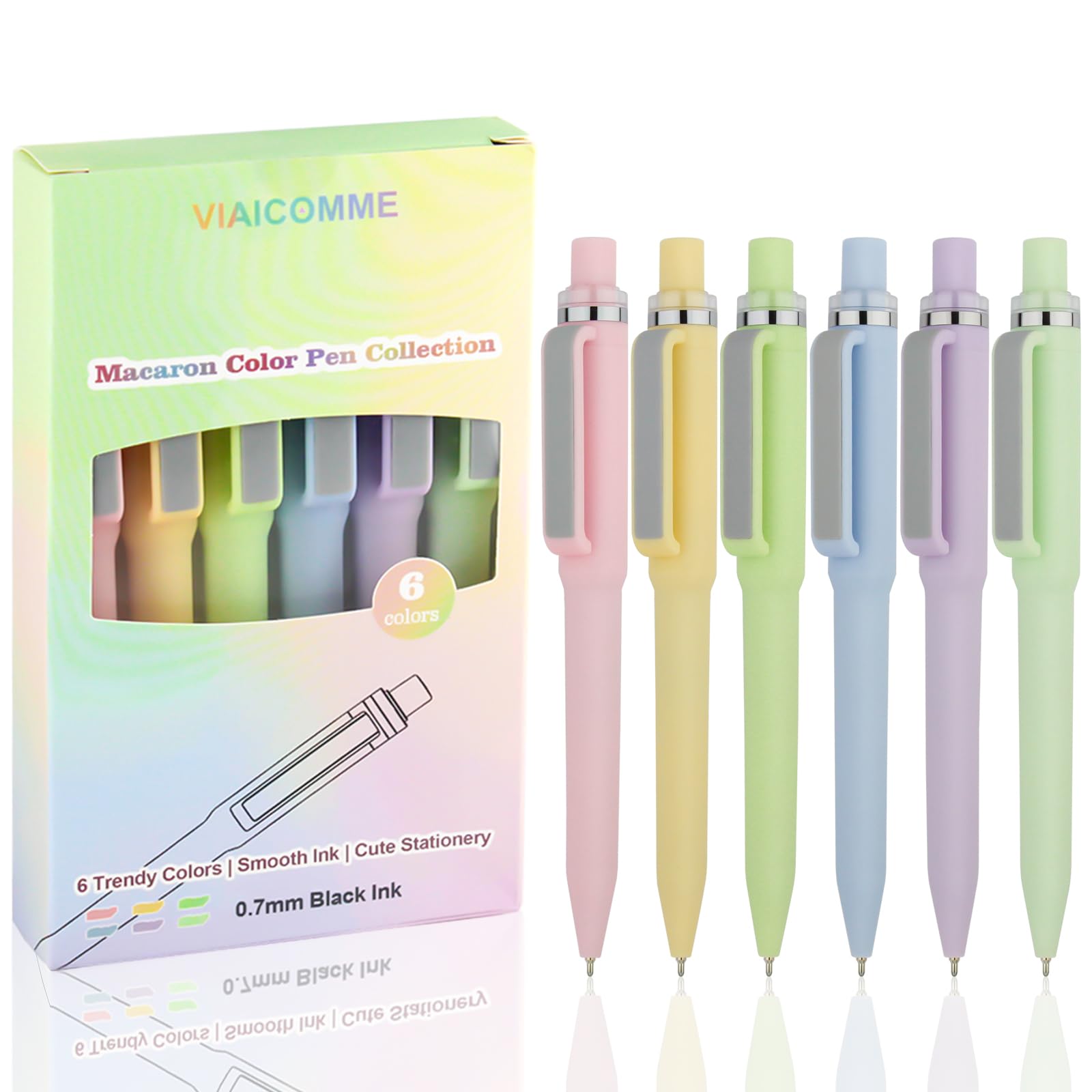 VIAICOMME Morandi Color Gel Pens--6 Pcs