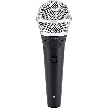 Shure Shure Dynamic Vocal Microphone: Cardioid/with Switch/XLR-XLR Cable Included PGA48-XLR-J Black【Domestic Regular Product/