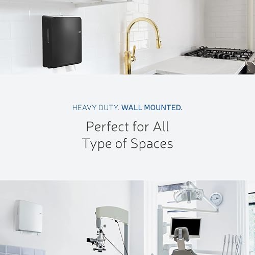 Miniatura 10 de EZbrnd 3300-EZ - Dispensador de toallas de papel multiplegable para montaje en pared para cocina, baño, oficina, caravana, Airbnb, color blanco